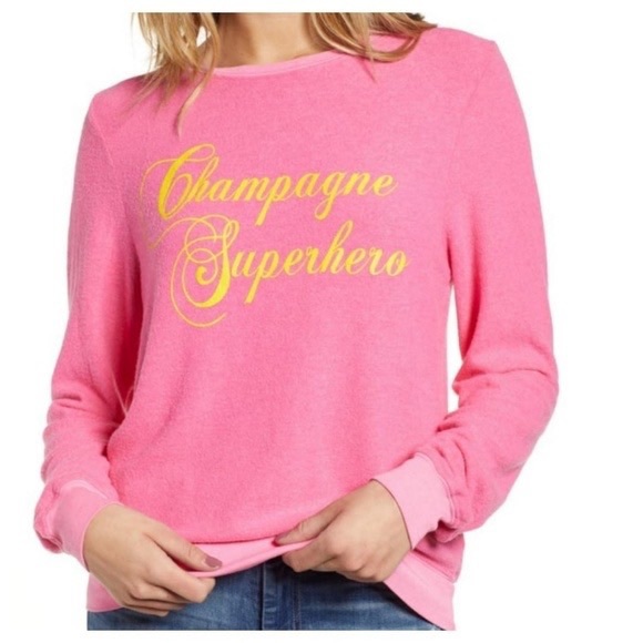 Wildfox Tops - Wildfox Champagne Superhero Sweatshirt